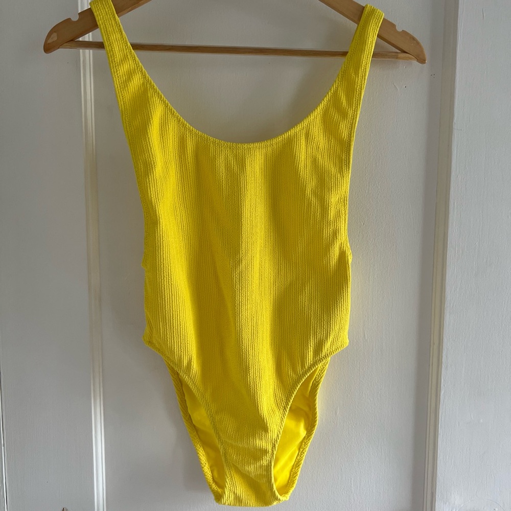 Topshop Scoop Neck Crinkle Swimsuit